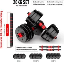 Luxari – 3 In 1 Halterset Pro 20 KG – Verstelbare Halterset - Milieuvriendelijk - Duurzaam Materiaal - Dumbell 14 Luxari – 3 In 1 Halterset Pro 20 KG – Verstelbare Halterset - Milieuvriendelijk - Duurzaam Materiaal - Dumbell -Merkloos Winkel 1200x1169 10