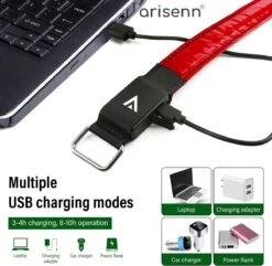 Arisenn® OPLAADBAAR LED LIGHTNING BAND ROOD|3 Standen | Reflecterende Hardloop Verlichting - Hardloop | Running Safety Led Light/ Reflecterende Armband Led/ Veiligheidsverlichting/ Hardloop Verlichting/ USB OPLAADBAAR / Sportarmbanden -Merkloos Winkel 1200x1169 31