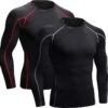 Merkloos Compressieshirt Voor Heren - Thermisch - Thermoshirt - Lange Mouwen - Fitness - Sportshirt - Hardloopshirt - Longsleeve Compressie Shirt - Maat M - 2 Stuks 1 + 1 Gratis - Zwart/grijs En Zwart/rood -Merkloos Winkel 1200x1170 4