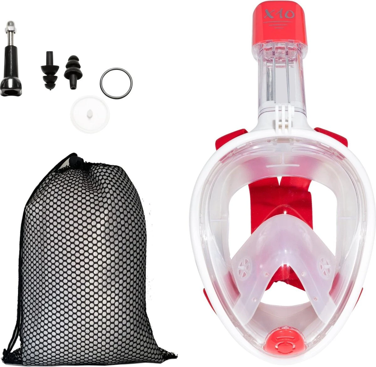 X10 Full Face Mask- Snorkelmasker - Volwassenen - Coral - L/XL 8 X10 Full Face Mask- Snorkelmasker - Volwassenen - Coral - L/XL - Afbeelding 6