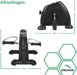 Dreaver Stoelfiets - LCD-scherm - Inclusief Antislipmat - Bureaufiets - Bewegingstrainer - Deskbike - Mini Hometrainer - Pedaaltrainer -Merkloos Winkel 1200x1171 23