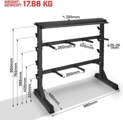 Halterrek - Halterstandaard - Halter Standaard - Dumbbell Rek - Gewichtenrek - 3 Niveaus - Zwart -Merkloos Winkel 1200x1171 8