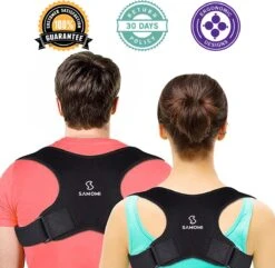 Allsa Rugbrace - Postuur Corrector - Rug Corrector - Unisex - Verstelbaar - Ademend Neopreen Materiaal - Zwart