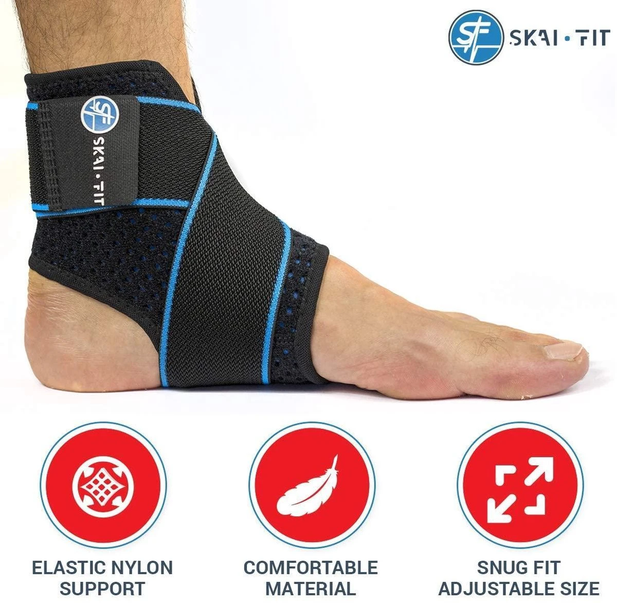 Merkloos SKAI Fit® - Voetbandage – Enkelbandage Maat: 43 - 45 Enkelbrace – Compressiekousen Verstelbare Enkelbandage Klittenbandsluiting Voor Verlichting Van Pijn Linker Rechter Voet Bandage Enkel Brace Links Rechts Enkelbrace Gekneusd Verzwikt Voetbal Sport 4 Merkloos SKAI Fit® - Voetbandage – Enkelbandage Maat: 43 - 45 Enkelbrace – Compressiekousen Verstelbare Enkelbandage Klittenbandsluiting Voor Verlichting Van Pijn Linker Rechter Voet Bandage Enkel Brace Links Rechts Enkelbrace Gekneusd Verzwikt Voetbal Sport - Afbeelding 2
