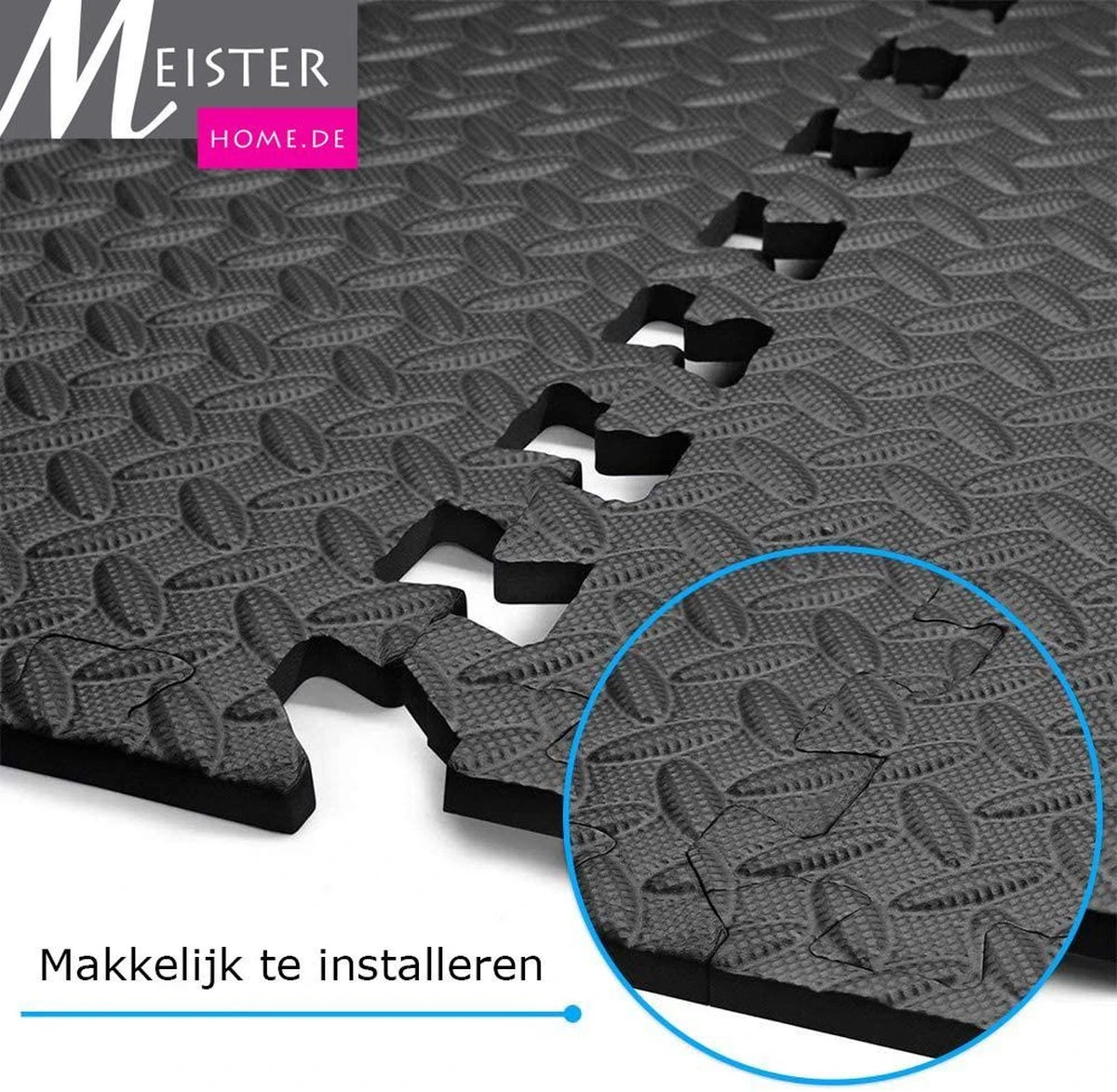 Meisterhome ® Geluidsdempende Sport EVA Puzzelmat Set - Waterdichte Fitness Mat Met Mooie Afgewerkte Randen - Zachte Yogamat Easy Installeren/schoonmaken - Fitnessruimte/meditatie - Warmte Isolerend - 60 X 60 X 1 Cm - 15 Stuks 5.40 M²- Zwart 7 Meisterhome ® Geluidsdempende Sport EVA Puzzelmat Set - Waterdichte Fitness Mat Met Mooie Afgewerkte Randen - Zachte Yogamat Easy Installeren/schoonmaken - Fitnessruimte/meditatie - Warmte Isolerend - 60 X 60 X 1 Cm - 15 Stuks 5.40 M²- Zwart - Afbeelding 5