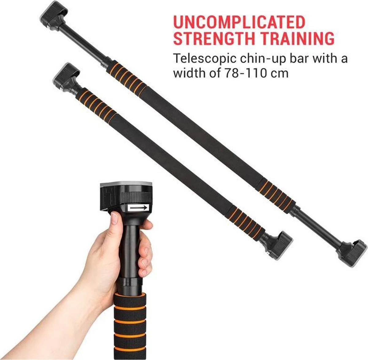 BoarderKING Telescoop-optrekstang Met Valbeveiliging - 78-110cm - Belasting: 100 Kg Max 5 BoarderKING Telescoop-optrekstang Met Valbeveiliging - 78-110cm - Belasting: 100 Kg Max - Afbeelding 3