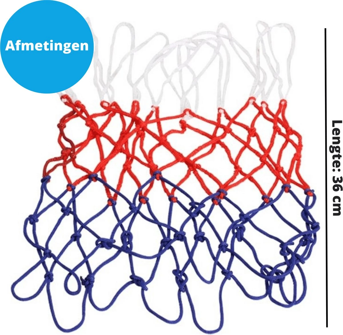 WM Sports Professioneel Basketbalnet - Basketballen - Basketnet - Basketball - Basket Net - Net Voor Basketbalring - Netjes - Basketbalringnet - Basketbal Veldmateriaal - Basketbalnetten - Lengte 36 Cm - Nylon - Rood, Wit En Blauw 6 WM Sports Professioneel Basketbalnet - Basketballen - Basketnet - Basketball - Basket Net - Net Voor Basketbalring - Netjes - Basketbalringnet - Basketbal Veldmateriaal - Basketbalnetten - Lengte 36 Cm - Nylon - Rood, Wit En Blauw - Afbeelding 4