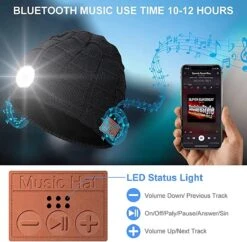 Warme Muts Met LED Verlichting - Bluetooth Speaker Muts - One Size - Unisex - Zwart -Merkloos Winkel 1200x1175 8
