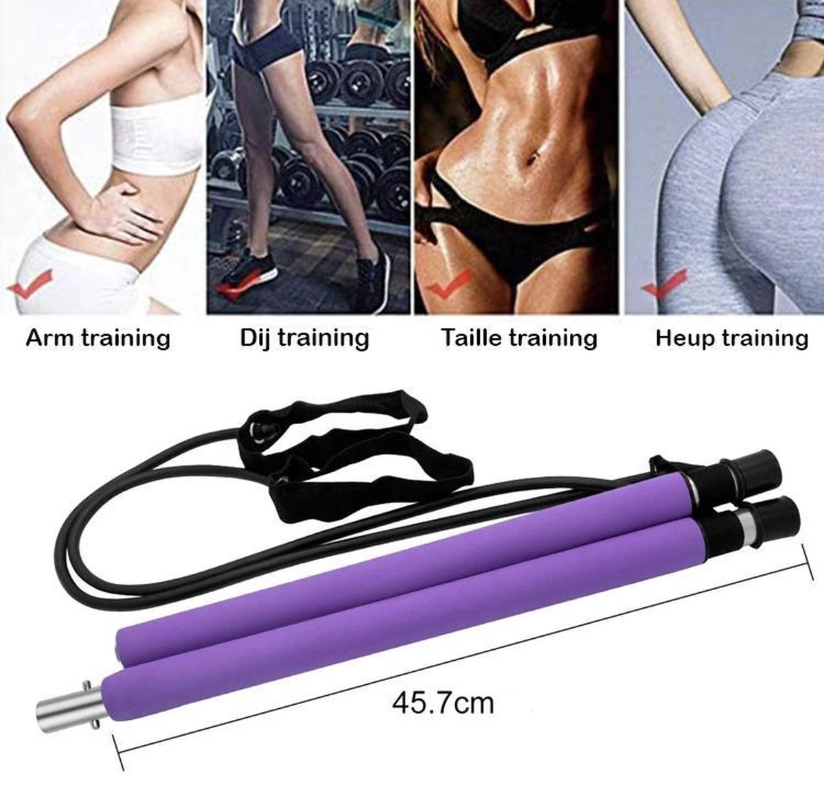 Merkloos Pilates Sticks - Professionele Fitness Bar - Pilates Stick - Yoga Stok - Pilates Set - Weerstandsbanden - Pilates Bar - Full Body Workout - Thuis Gym - Fitness Elastiek - Gymstick 6 Merkloos Pilates Sticks - Professionele Fitness Bar - Pilates Stick - Yoga Stok - Pilates Set - Weerstandsbanden - Pilates Bar - Full Body Workout - Thuis Gym - Fitness Elastiek - Gymstick - Afbeelding 4