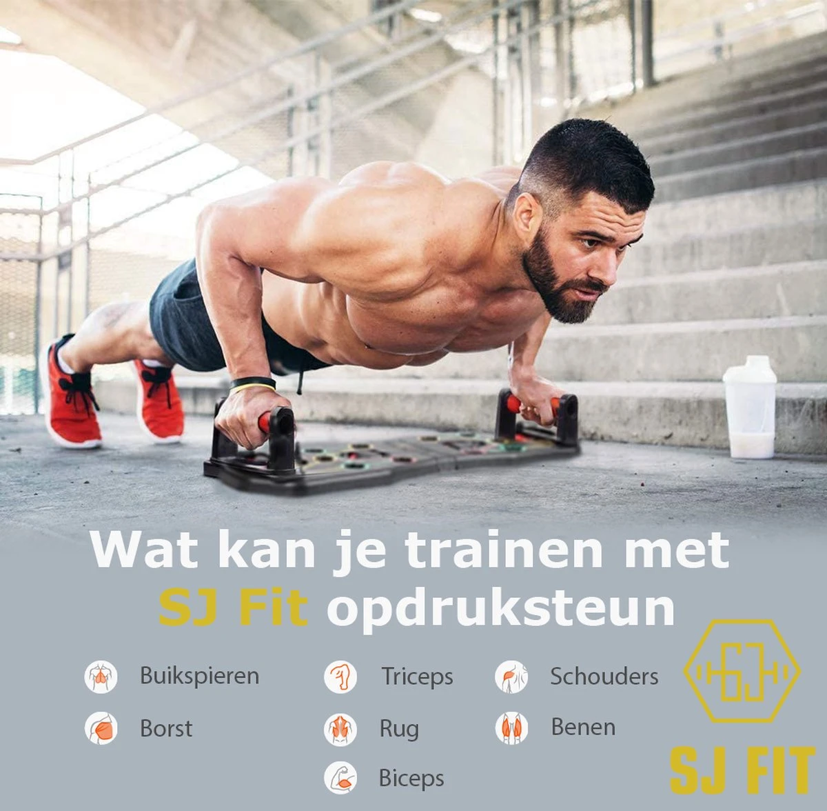 Opdruksteun Push Up - Push Up Bord- Opdrukbord - 21 In 1 Full Body - Inclusief Weerstandbanden - Inclusief Springtouw - Fitness - Workout - Gym - Krachttraining - Buikspieren - Fitness Materialen 6 Opdruksteun Push Up - Push Up Bord- Opdrukbord - 21 In 1 Full Body - Inclusief Weerstandbanden - Inclusief Springtouw - Fitness - Workout - Gym - Krachttraining - Buikspieren - Fitness Materialen - Afbeelding 4