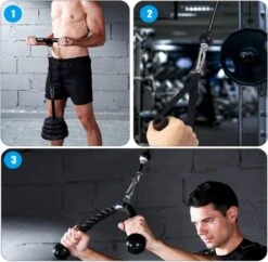 W&Z® Home Fitness Kabelsysteem 19-delig Set -Krachtstation Thuis Sporten Met Triceps Touw - Krachttraining - Lat Pulley -Merkloos Winkel 1200x1176 32