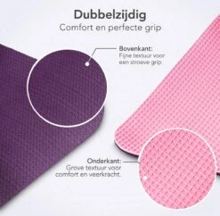 LifeGoods Yogamat - 61x183x0,6cm - Draagriem - Extra Dik - Roze/Paars -Merkloos Winkel 1200x1177 25