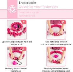 FAVE Verstelbare Hoelahoep Met Gewicht – Hula Hoep Fitness – Weighted – Hoepel – Voor Volwassenen En Kinderen - Roze -Merkloos Winkel 1200x1177 27