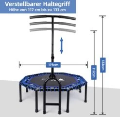 FOXSPORT Trampoline - Jump - Fitness - Volwassene Of Kindertrampoline - Fitness Trampoline Met Handvat - Mini Trampoline - Kleine Trampoline - Sport Trampoline - Inclusief Handgrip - Fitnesstrampolines - 119 Cm -Merkloos Winkel 1200x1177 32