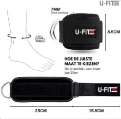 U Fit OneÂ® Barbell Pad & 2 Stuks Ankle Straps Set - Enkelband - Ankle Cuff Strap - Enkel Strap - Billen Trainer - Nekbeschermer - Barpad - Squat Sponge Bar Pad - Schouderpad - Halterstang - Lunges - Hip Thrust - Ufitone -Merkloos Winkel 1200x1178 17