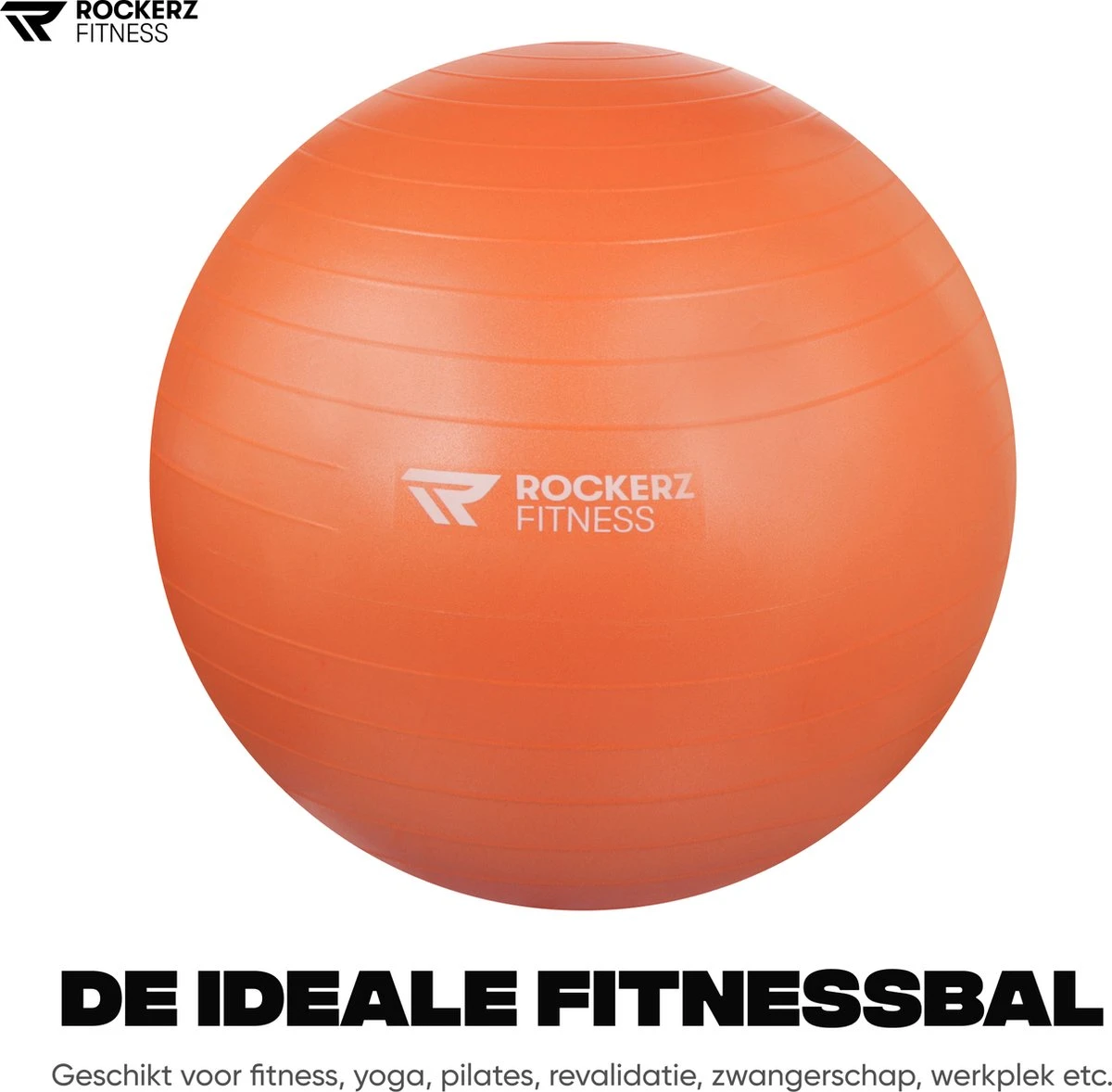 Rockerz Fitness® - Yoga Bal Inclusief Pomp - Pilates Bal - Fitness Bal - Zwangerschapsbal - Goede Houding Bij Het Thuiswerken - 75 Cm - Kleur: Oranje 14 Rockerz Fitness® - Yoga Bal Inclusief Pomp - Pilates Bal - Fitness Bal - Zwangerschapsbal - Goede Houding Bij Het Thuiswerken - 75 Cm - Kleur: Oranje - Afbeelding 12
