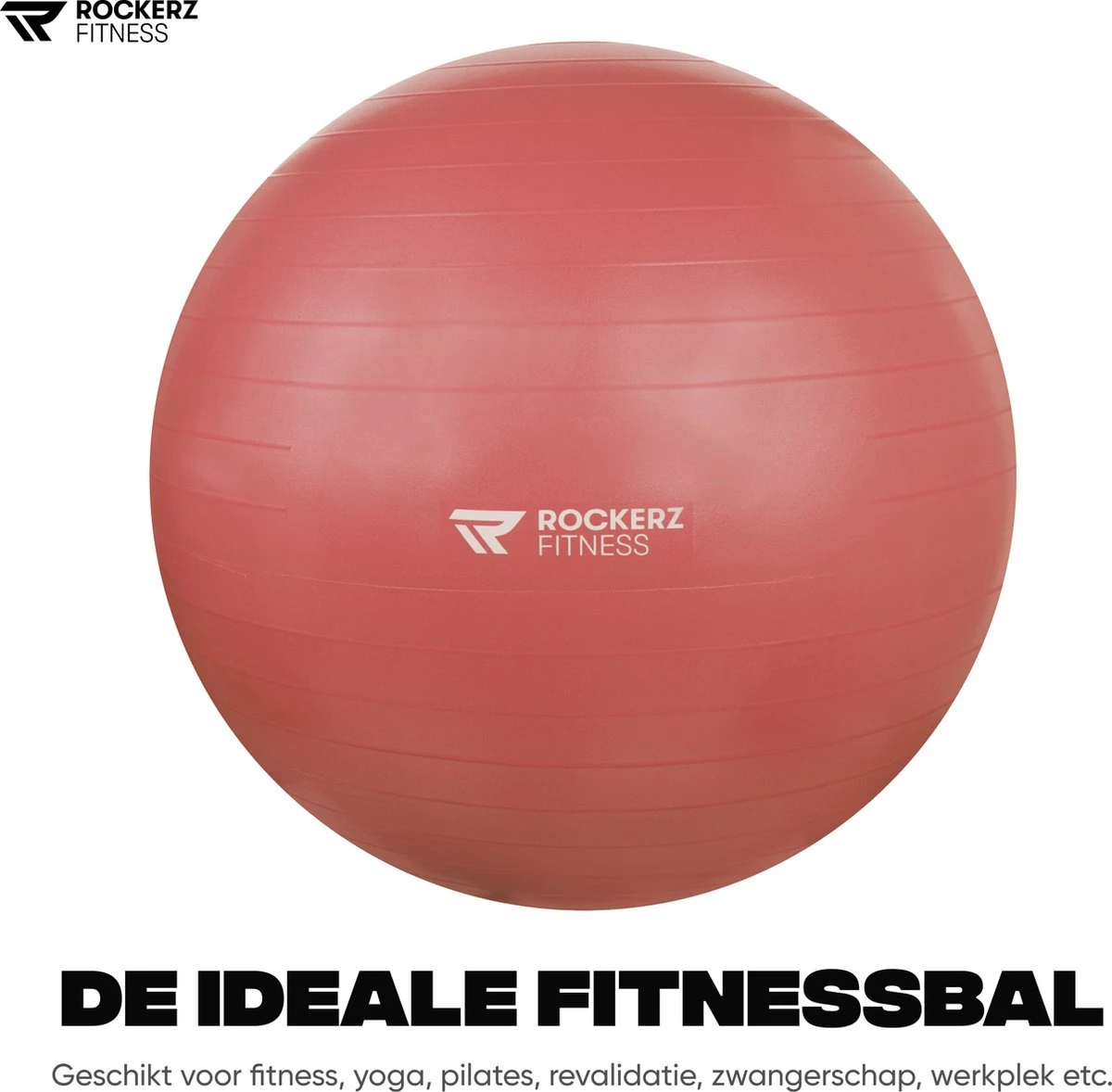 Rockerz Fitness® - Yoga Bal Inclusief Pomp - Pilates Bal - Fitness Bal - Zwangerschapsbal - Goede Houding Bij Het Thuiswerken - 65 Cm - Kleur: Rose Gold 4 Rockerz Fitness® - Yoga Bal Inclusief Pomp - Pilates Bal - Fitness Bal - Zwangerschapsbal - Goede Houding Bij Het Thuiswerken - 65 Cm - Kleur: Rose Gold - Afbeelding 2