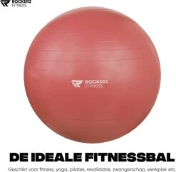 Rockerz Fitness® - Yoga Bal Inclusief Pomp - Pilates Bal - Fitness Bal - Zwangerschapsbal - Goede Houding Bij Het Thuiswerken - 75 Cm - Kleur: Rose Gold -Merkloos Winkel 1200x1178 29