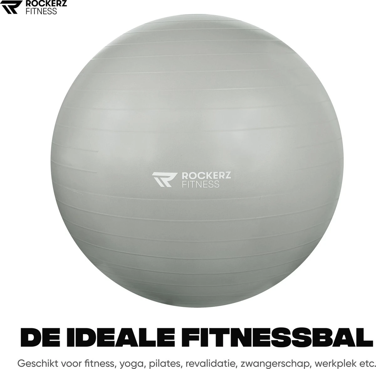 Rockerz Fitness® - Yoga Bal Inclusief Pomp - Pilates Bal - Fitness Bal - Zwangerschapsbal - Goede Houding Bij Het Thuiswerken - 75 Cm - Kleur: Grijs 4 Rockerz Fitness® - Yoga Bal Inclusief Pomp - Pilates Bal - Fitness Bal - Zwangerschapsbal - Goede Houding Bij Het Thuiswerken - 75 Cm - Kleur: Grijs - Afbeelding 2
