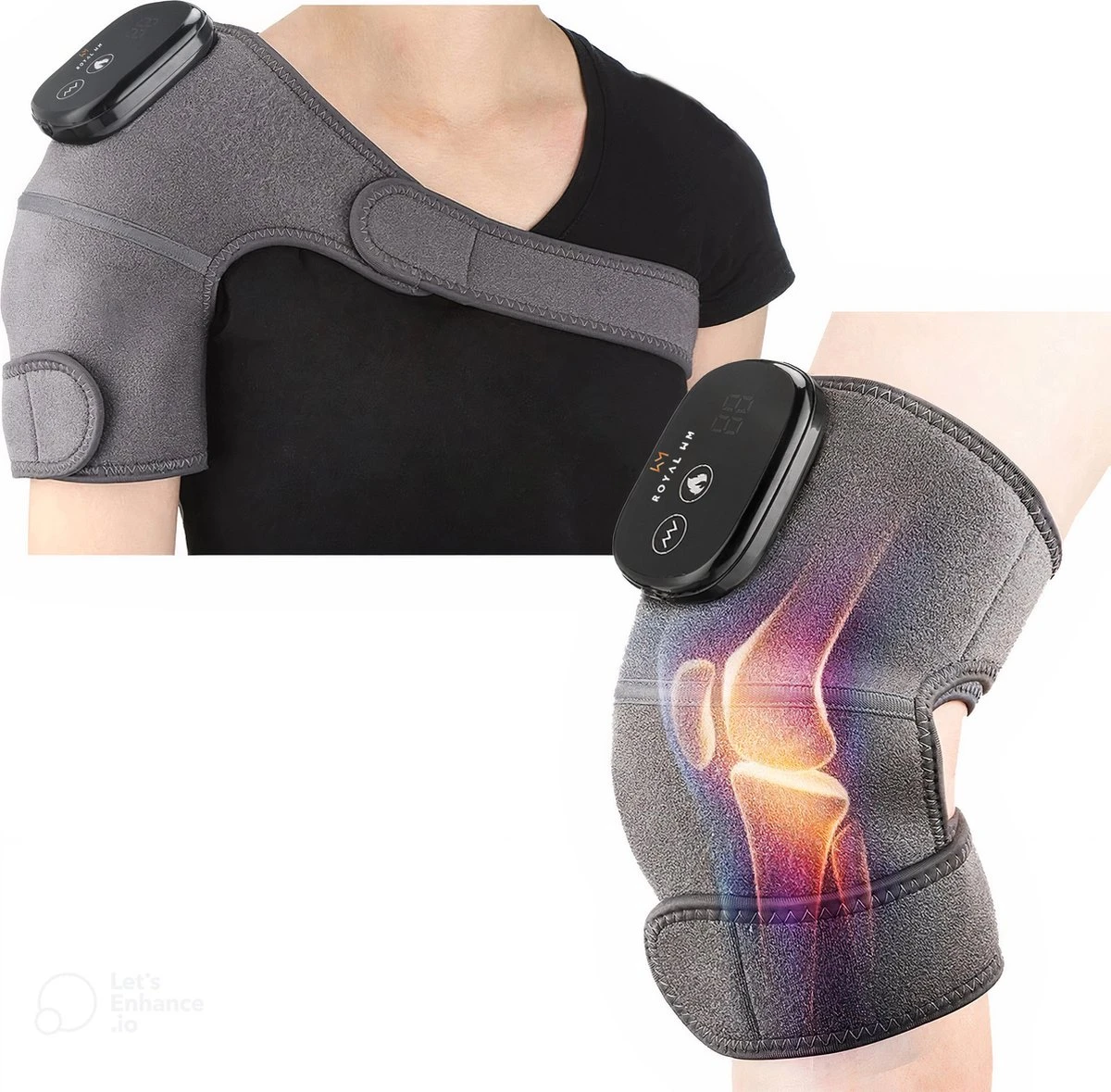 Royal WM - RW04 - Kniebrace - Knie Brace - Orthopedisch - Verwarmend - Masserend - LCD - Premium 4 Royal WM - RW04 - Kniebrace - Knie Brace - Orthopedisch - Verwarmend - Masserend - LCD - Premium - Afbeelding 2