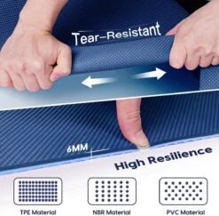 Saferell Antislip Yogamat - Paars - Gemaakt Van TPE Met Extra Dik (6mm) - Sportmat Fitness Mat Duurzaam Paars- Hypoallergene Yoga Mat Met Draagband - 183 Cm X 61 Cm X 0,6 Cm -Merkloos Winkel 1200x1179 8