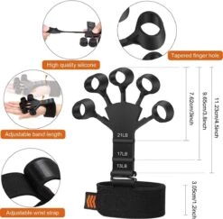 AyFit - Vinger Gripper Bekend Van TikTok - Onderarm Trainer - Vingertrainer - Hand Trainer - Grip Trainer - Siliconen - Weerstand Band - Spierversterker - Hand - Vinger - 1 Stuk - Zwart -Merkloos Winkel 1200x1180 13