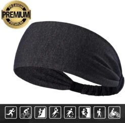 Haarband – Sporthaarband – Fitness - Yoga Haarband – Zweetband – Hoofdband – Dames Haarband – Heren Haarband - Bandana - Zwart -Merkloos Winkel 1200x1180 33