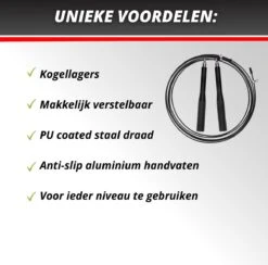 Professioneel Crossfit & Fitness Springtouw – Jump Rope – Speedrope – Verstelbaar – Zwart -Merkloos Winkel 1200x1184 33