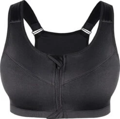 WiseGoods - Fitness BH - Fitness Bra - Sport BH - BH Met Rits - Verstelbare BH - Ondergoed - Sport Tops - Zwart - L/XL
