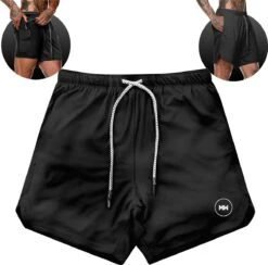 MW® Sportbroek Heren - Fitnessbroek - Sportkleding - 2 In 1 Shorts - Hardloopbroek (Zwart - XXL) -Merkloos Winkel 1200x1185 34