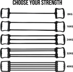 U Fit One® Instelbare Resistance Power Band Tube - 8 To 40kg Chest Expander - Borsttrainer - Armtrainer - Resistance Band - Dumbbells - Ufitone -Merkloos Winkel 1200x1186 28