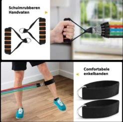 Merkloos Weerstandsbanden - 11delig - Fitness Elastiek Set - Thuis Sporten - Met Draagtas - Able & Borret -Merkloos Winkel 1200x1187 34