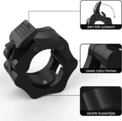 MJ Sports Premium Jaw Collar Set - Haltersluitingen - Halterklemmen - Halterstangsluiting - Jaw Collars - Olympic Barbell - Fitness - Set Van 2 - 50mm - Zwart -Merkloos Winkel 1200x1188 28