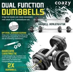 Coazy Dumbell En Barbell Set Verstelbaar - Dumbells - Gewichten Fitness - Halterstang Met Gewichten - Halter 14 Coazy Dumbell En Barbell Set Verstelbaar - Dumbells - Gewichten Fitness - Halterstang Met Gewichten - Halter -Merkloos Winkel 1200x1190 25
