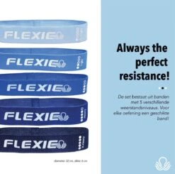 FLEXIE B-BANDS - Weerstandsbanden - Resistance Bands Set - Booty Band - Fitness Elastiek - Crossfit - Stof/Katoen - Blauw -Merkloos Winkel 1200x1190 38
