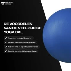 Rockerz Fitness® - Yoga Bal Inclusief Pomp - Pilates Bal - Fitness Bal - Zwangerschapsbal - Goede Houding Bij Het Thuiswerken - 55 Cm - Kleur: Blauw -Merkloos Winkel 1200x1191 35