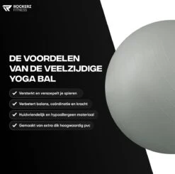 Rockerz Fitness® - Yoga Bal Inclusief Pomp - Pilates Bal - Fitness Bal - Zwangerschapsbal - Goede Houding Bij Het Thuiswerken - 90 Cm - Kleur: Grijs -Merkloos Winkel 1200x1191 37