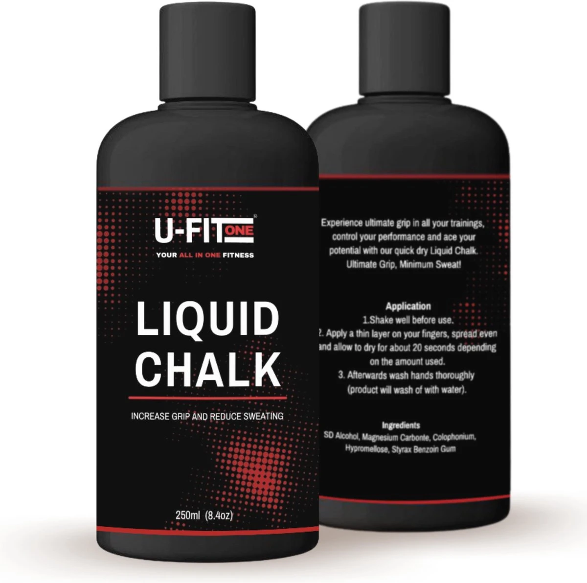 U Fit One® Vloeibaar Magnesium 250ml - Turnen - Paaldansen - Klimmen - Crossfit - Gewicht Heffen - Liquid Chalk - Magnesium 4 U Fit One® Vloeibaar Magnesium 250ml - Turnen - Paaldansen - Klimmen - Crossfit - Gewicht Heffen - Liquid Chalk - Magnesium - Afbeelding 2