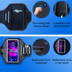 Hardloop Telefoonhouder - Sportband - Universeel & Spatwaterdicht T/m 7 Inch - Reflecterend - Inclusief E-book - Hardloop Armband Telefoon -Merkloos Winkel 1200x1193 41