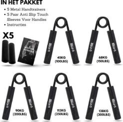 U-Fit One 5 Delige Metal Handtrainer Set - Grip Trainer - Handknijper - Knijphalter - Armtrainer - Hand Knijper - Handgripper - Heavy Gripper - Onderarm - Buigveer -Merkloos Winkel 1200x1194 18