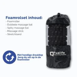 Q’ualife® Foam Roller Set – Trigger Point Massage Roller – Massage Bal – Fitness – Yoga – Fascia – Bindweefsel – 5 Delige Set – Zwart 18 Q’ualife® Foam Roller Set – Trigger Point Massage Roller – Massage Bal – Fitness – Yoga – Fascia – Bindweefsel – 5 Delige Set – Zwart -Merkloos Winkel 1200x1194 3