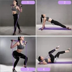 Bodio Pilates Stick - Pilates Bar - Weerstandsband - Resistance Band - Fitness Elastiek - Weerstandbanden Fitness - Fitness Krachttraining - Fitness - Pilates - Binnen - Buiten - Full Body Workout - Paars -Merkloos Winkel 1200x1195 33