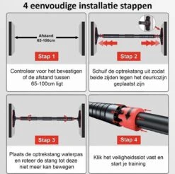 Merkloos Pull Up Bar - Optrekstang - Fitness Apparaat - Zonder Schroeven Monteren - Thuis Sporten - Max 150 Kg - Multifunctioneel - Verstelbaar -Merkloos Winkel 1200x1195 49