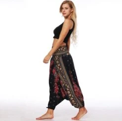 Merkloos Yoga Trousers Baggy Boho Jumpsuit Gym Rood Zwart- Vrouwen - Maat M -Merkloos Winkel 1200x1195 58