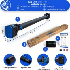 Blue Lion Max-1 Pull-up Bar - Optrekstang Voor In Deuropening - Fitness Thuis - Krachttraining - Mobiliteit - Spiergroei -Merkloos Winkel 1200x1196 53