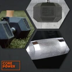Core Power Hexa Dumbells Set - 2x 12,5 Kg - Gewichten Met Rubber Coating En Verchroomde Grip - Geschikt Voor Professioneel Gebruik, CrossFit En Thuis Fitness - Verkrijgbaar Van 1 Tm 25 Kg -Merkloos Winkel 1200x1197 26