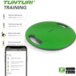Tunturi Balans Bord - Balance Board - Met Handgrepen - Groen/Zwart - Incl. Gratis Fitness App -Merkloos Winkel 1200x1197 37