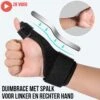 Merkloos Allernieuwste Duimbeschermer MET Stalen Spalk - Verstelbare Duim Brace - Pols Palm Duim Vinger Berscherming Sport Bandage DuimBrace- Zwart