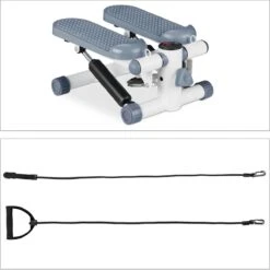 Relaxdays Swing Stepper - 2 Weerstandsbanden - Fitness Stepper - Display - Diverse Kleuren - Grijs -Merkloos Winkel 1200x1198 74