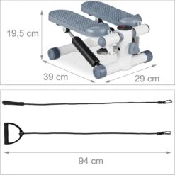 Relaxdays Swing Stepper - 2 Weerstandsbanden - Fitness Stepper - Display - Diverse Kleuren - Grijs -Merkloos Winkel 1200x1198 76